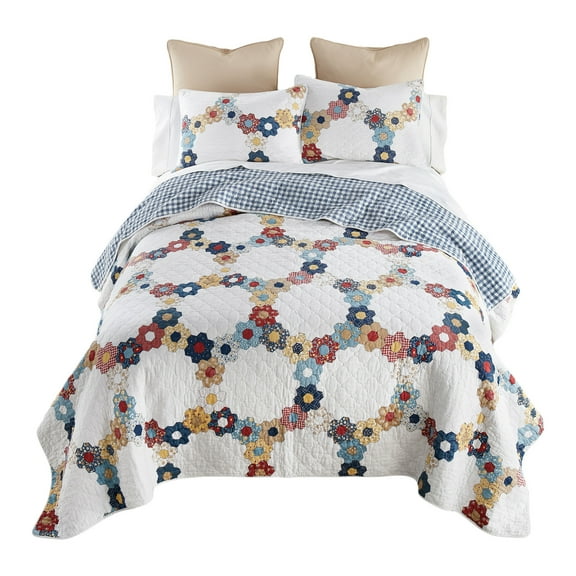 Donna Sharp Prairie 3PC Cotton Reversible Queen Quilt Set