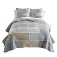 thumbnail image 1 of Donna Sharp Slate Cobblestone 3PC Queen Ragged Pieced Cotton Quilt Set, 1 of 8