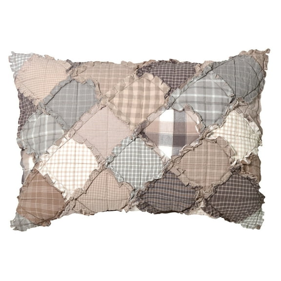 Donna Sharp Smoky Mountain Pieced Cotton Decorative Pillow Cover Patchwork Standard Sham