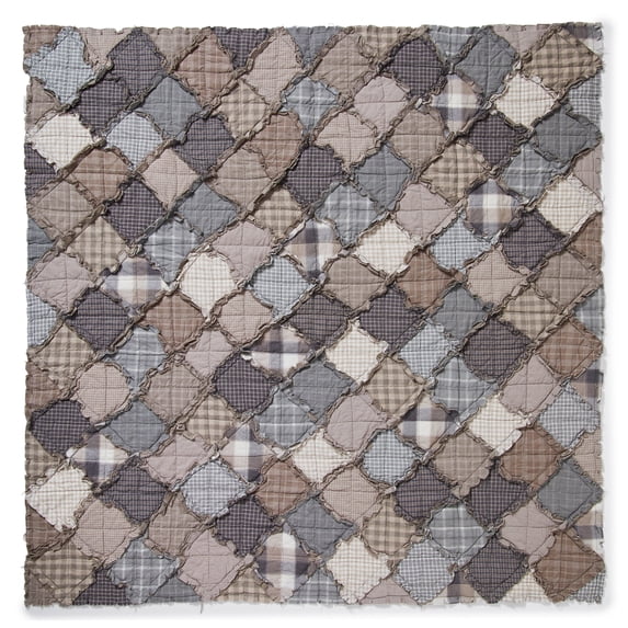 Donna Sharp Smoky Mountain Ragged Pieced Cotton Patchwork Throw