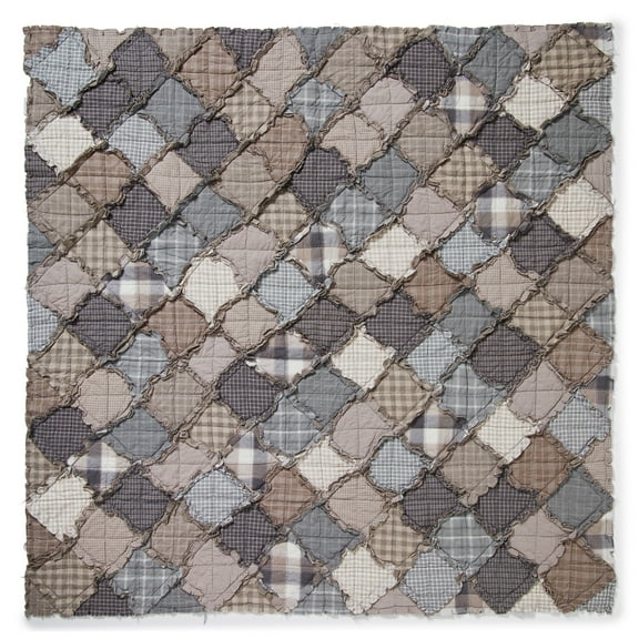 Donna Sharp Smoky Mountain Ragged Pieced Cotton Patchwork Throw