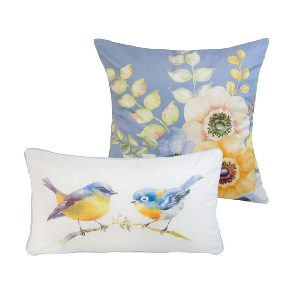 Donna Sharp Spring Flowers 2PC Throw Pillow Set