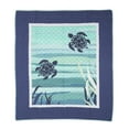 thumbnail image 1 of Donna Sharp Summer Surf Cotton Coastal Decorative Throw Blanket with Sea Turtle, 1 of 6