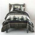 thumbnail image 1 of Donna Sharp Twin Bear Walk Plaid Lodge Quilt with Bear Pattern, 1 of 8
