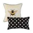 thumbnail image 1 of Donna Sharp Wild Ones Patch Embroidered Cotton Bee 2PC Throw Pillow Set, 1 of 7