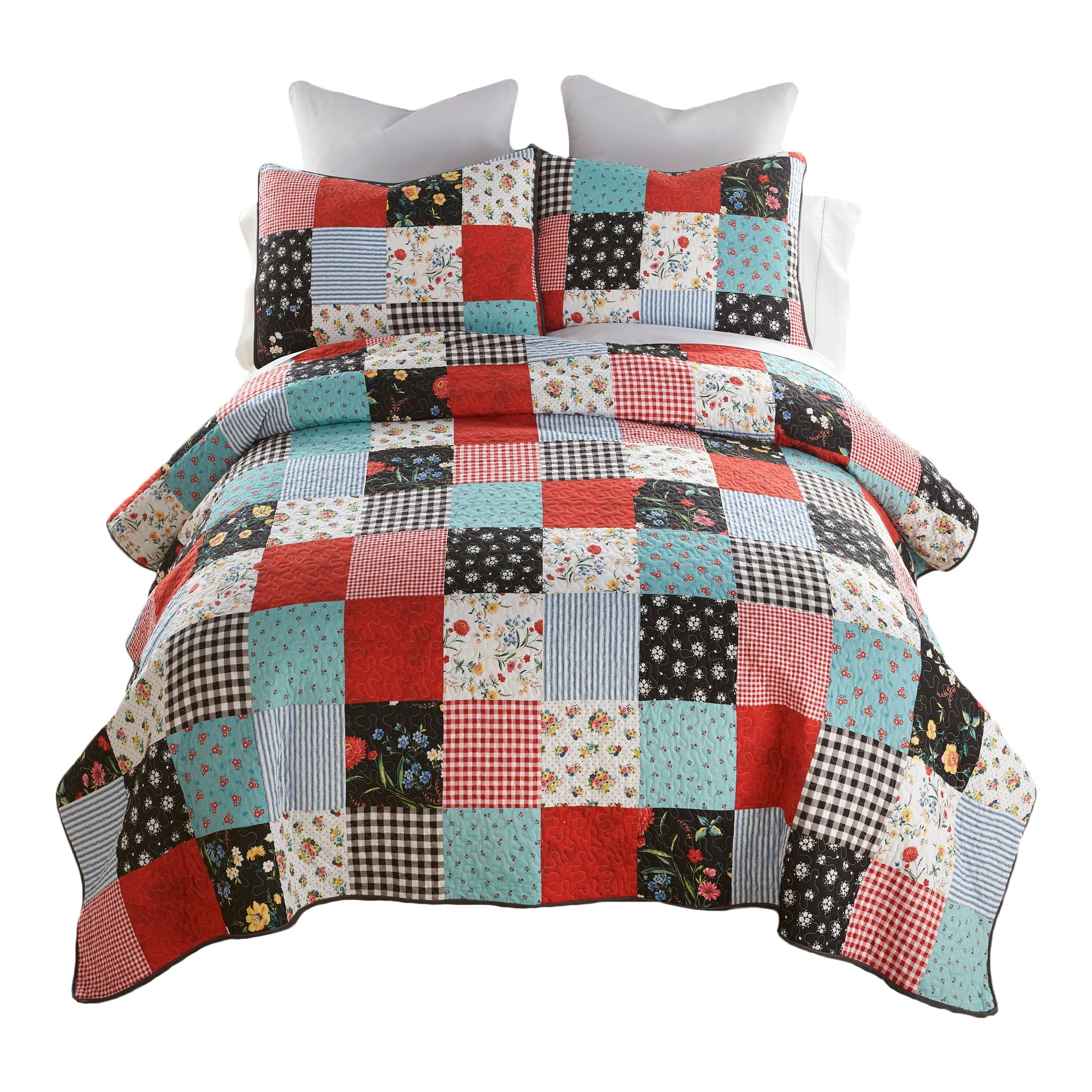 Donna Sharp Wild One Patch Pieced Cotton King Quilt 3PC Set