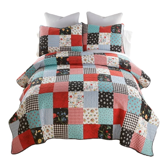 Donna Sharp Wild One Patch Pieced Cotton Queen 3PC Quilt Set