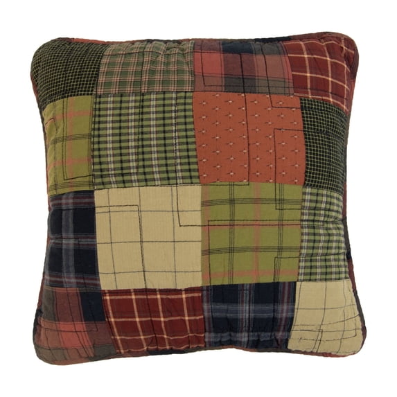 Donna Sharp Woodland Square Patchwork Pieced Cotton Decorative Throw Pillow