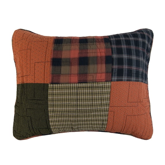 Donna Sharp Woodland Square Patchwork Pieced Cotton Lodge Standard Sham