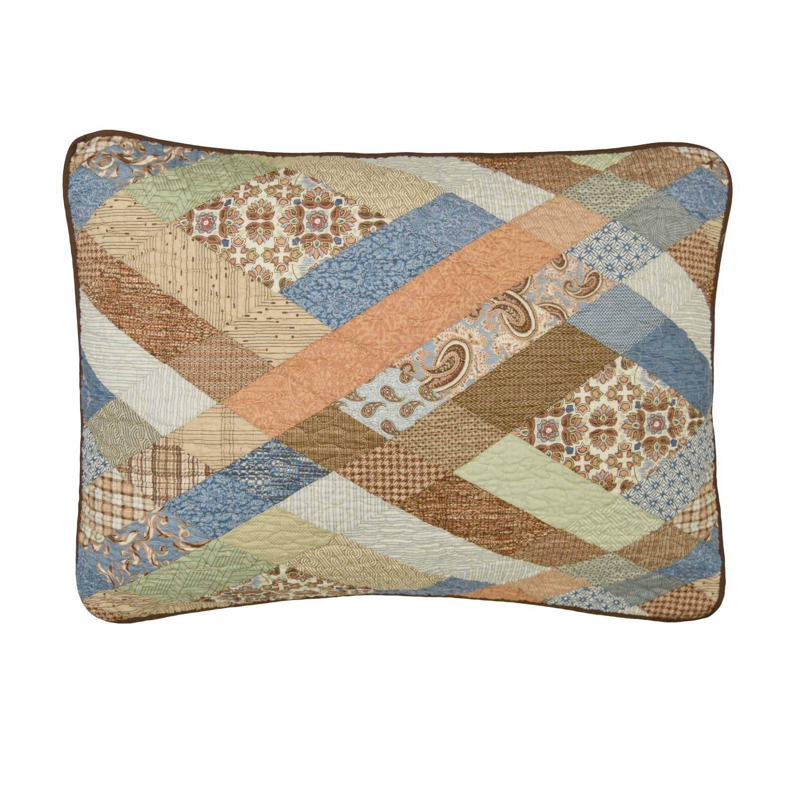 Sienna Patchwork Cotton Standard Sham in Multicolor