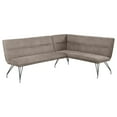 thumbnail image 1 of Donne Corner Dining Bench L Shape, Taupe Brown, Metal Legs, 84 Inch, 1 of 5