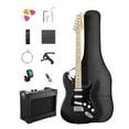 thumbnail image 1 of Donner Electric Guitar Kits for Beginner Right Hand S-S-S Pickups Strater Sets, Black, 1 of 6