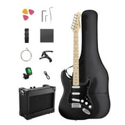 Donner Electric Guitar Kits for Beginner Right Hand S-S-S Pickups Strater Sets, Black DST-80