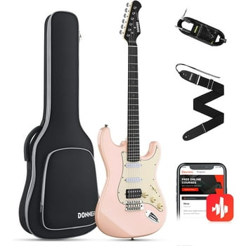 Donner 39 Inch Electric Guitar, Designer Series DST-200 Stylish Solid Body Electric Guitar for Beginner Intermediate & Pro Players, Single Coil Split System, Bonus Bag, Cable, Strap