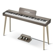 Donner 88 Key Digital Piano for Beginner, DDP-60 Electric Piano Include 3 Piano Style Pedals, Power Supply, Stand, Gray