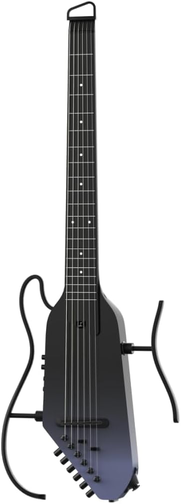 Donner Acoustic Electric Guitar HUSH I PRO Travel Guitar with Multiple Effect Modes Smart Guitarra Kit of Earphone, Gig Bag, Strap, Charging Cable, Black