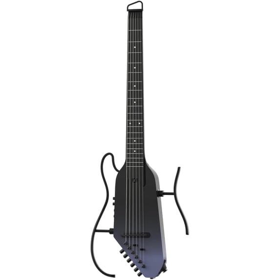 Donner Acoustic Electric Guitar HUSH I PRO Travel Guitar with Multiple Effect Modes Smart Guitarra Kit of Earphone, Gig Bag, Strap, Charging Cable, Black