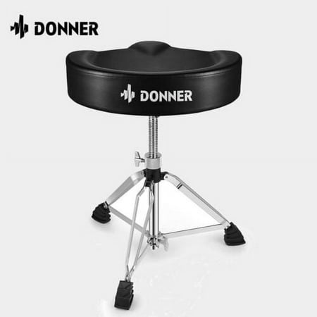 Donner Adjustable Drum Throne Padded Stool Motorcycle Style Drum Chair for Music Show