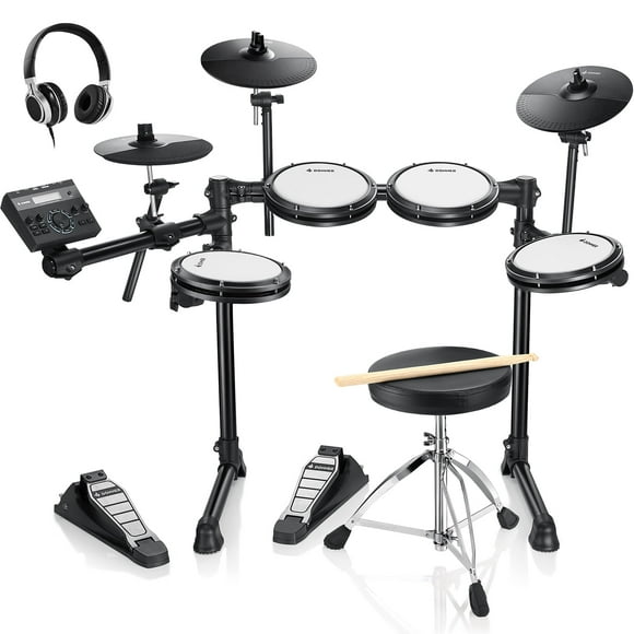 Donner Adults Electric Drum Set 31 Kits and 450+ Sounds, Throne, Headphones, Sticks, USB MIDI, DED-200 New Lite