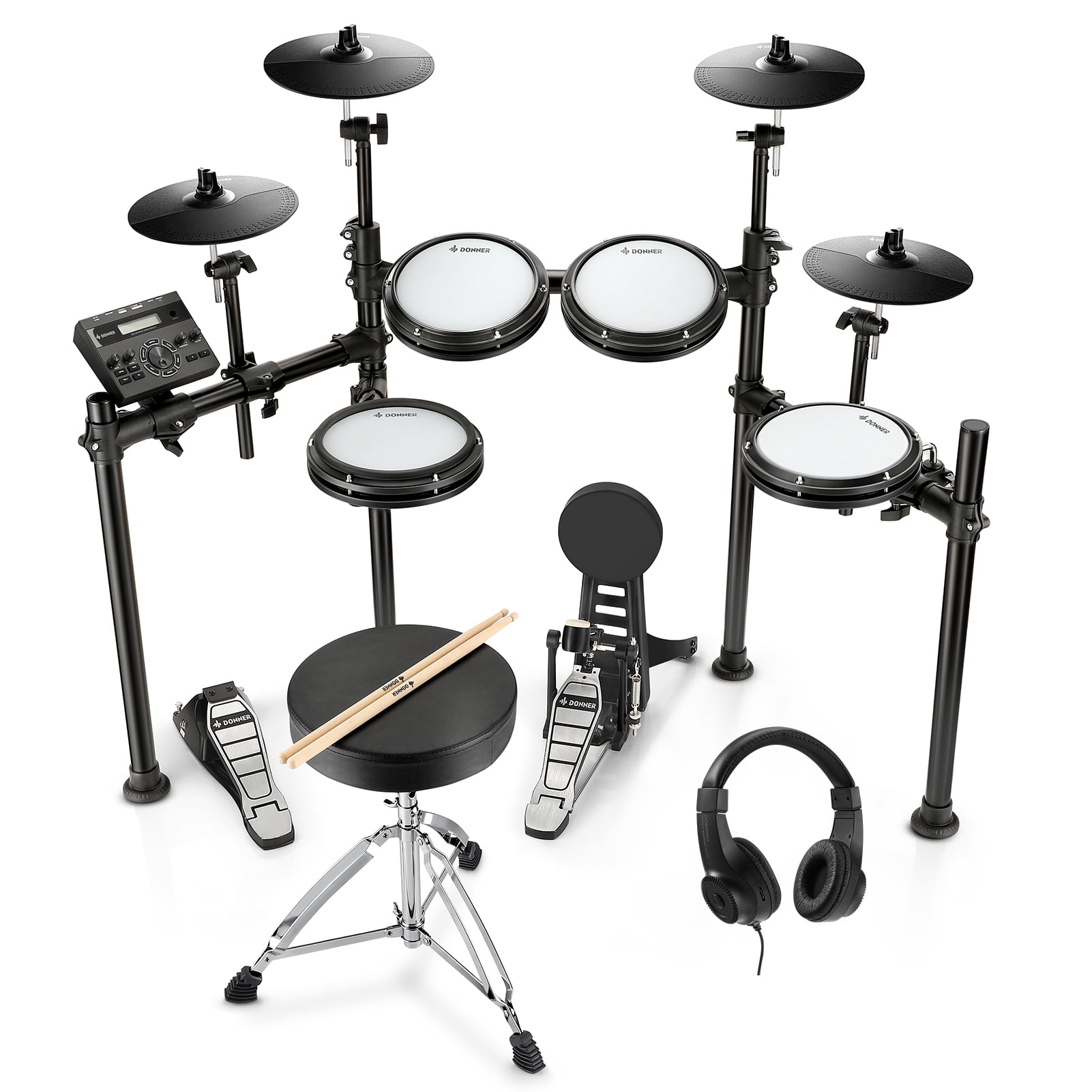 Donner Professional Electric Drum Set, 425 Sounds, 5 Drums, 30+ Kits, for Beginners/Intermediate