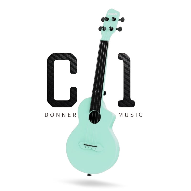 Donner Concert Ukulele Kit for Beginner Kid 23 Inch Ukelele with Bag, Blue