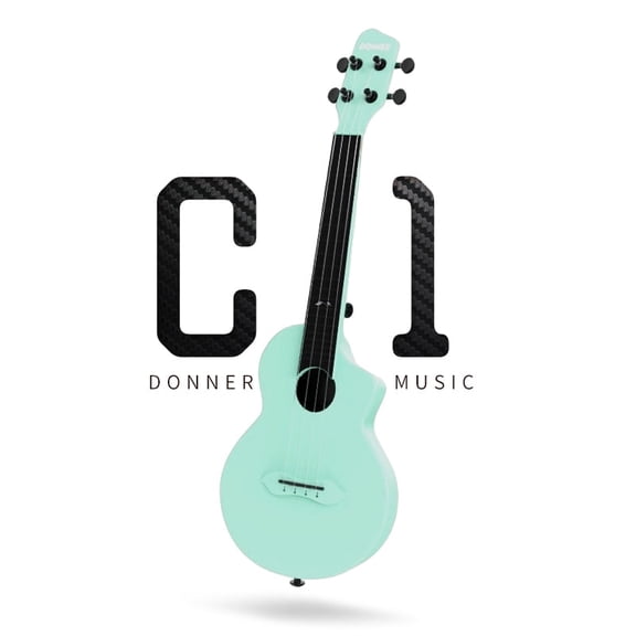 Donner Concert Ukulele Kit for Beginner Kid 23 Inch Ukelele with Bag, Blue