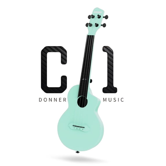 Donner Concert Ukulele Kit for Beginner Kid 23 Inch Ukelele with Bag, Blue