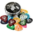 thumbnail image 1 of Donner Celluloid Guitar Picks 16 Pack with Case Includes Thin, Medium, Heavy & Extra Heavy Gauges, 1 of 6