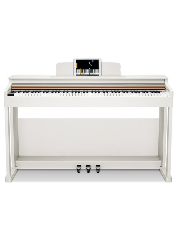 Pre-Owned Donner DDP-100 88-Key Weighted Action Digital Piano, Beginner keyboard piano Bundle with Furniture Stand, Power Adapter, White