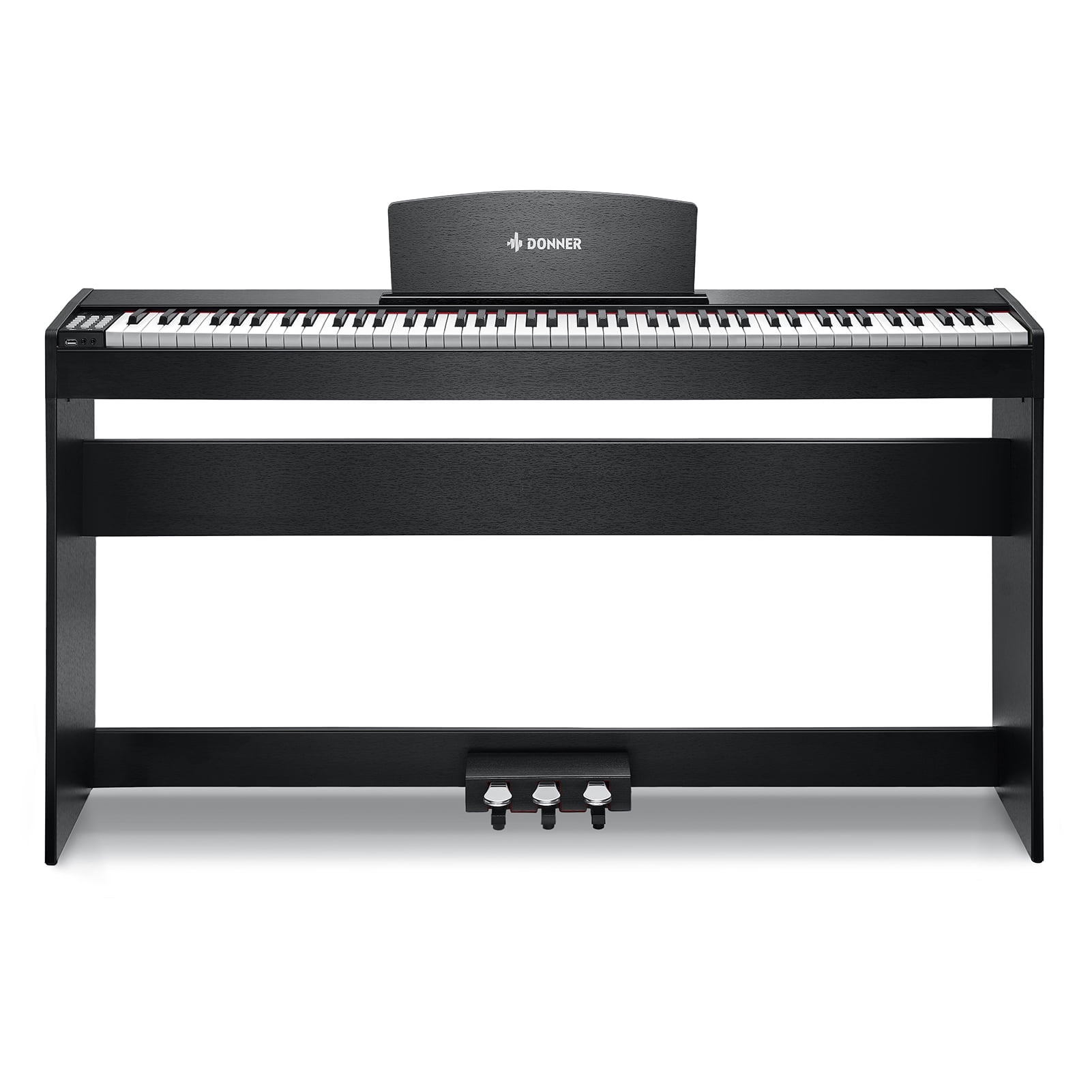 Donner DDP-50 LITE 88-Key Weighted Digital Piano for Beginners, Full Size Electric Piano with Music Stand, Power Adapter, Sustain Pedal, Built-in Lessons, 1000 Tones & Rhythms, White