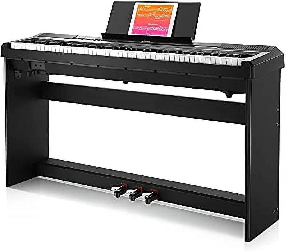 Donner DEP-10 Digital Piano 88 Key Semi-Weighted, Full-Size Electric Piano Portable Keyboard for Beginners, with Furniture Stand, Triple Pedals, Power Supply - image 1 of 8