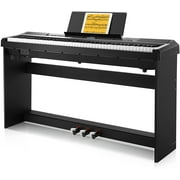 Donner DEP-20 Beginner Digital Piano 88 Key Full Size Weighted Keyboard, Portable Electric Piano with Furniture Stand, 3-Pedal Unit