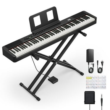 Donner DEP-20 Lite Beginner Digital Piano 88 Key Weighted Full Size Keyboard, Portable Electric Piano Set with Stand, Sustain Pedal, Keyboard Stickers for Beginners Adults