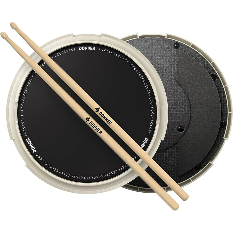Donner Drum Pad 12 Quiet Drum Practice Pad, Detachable Ball Box with Drum  Sticks, 40 International Snare Drum Rudiments Score Included - White 
