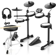 Eccomum 9 Pads Electronic Drum Set, Roll Up MIDI Drum Practice Drum Pad Kit  with Dual Built-in Speakers, Drum Sticks and Kick Pedals for Kids, Adults