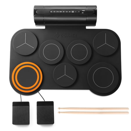 Donner Electric Drum Set for Kids Toys Gift 7 Pads 12 Demo Rollable Slient Drum Pad