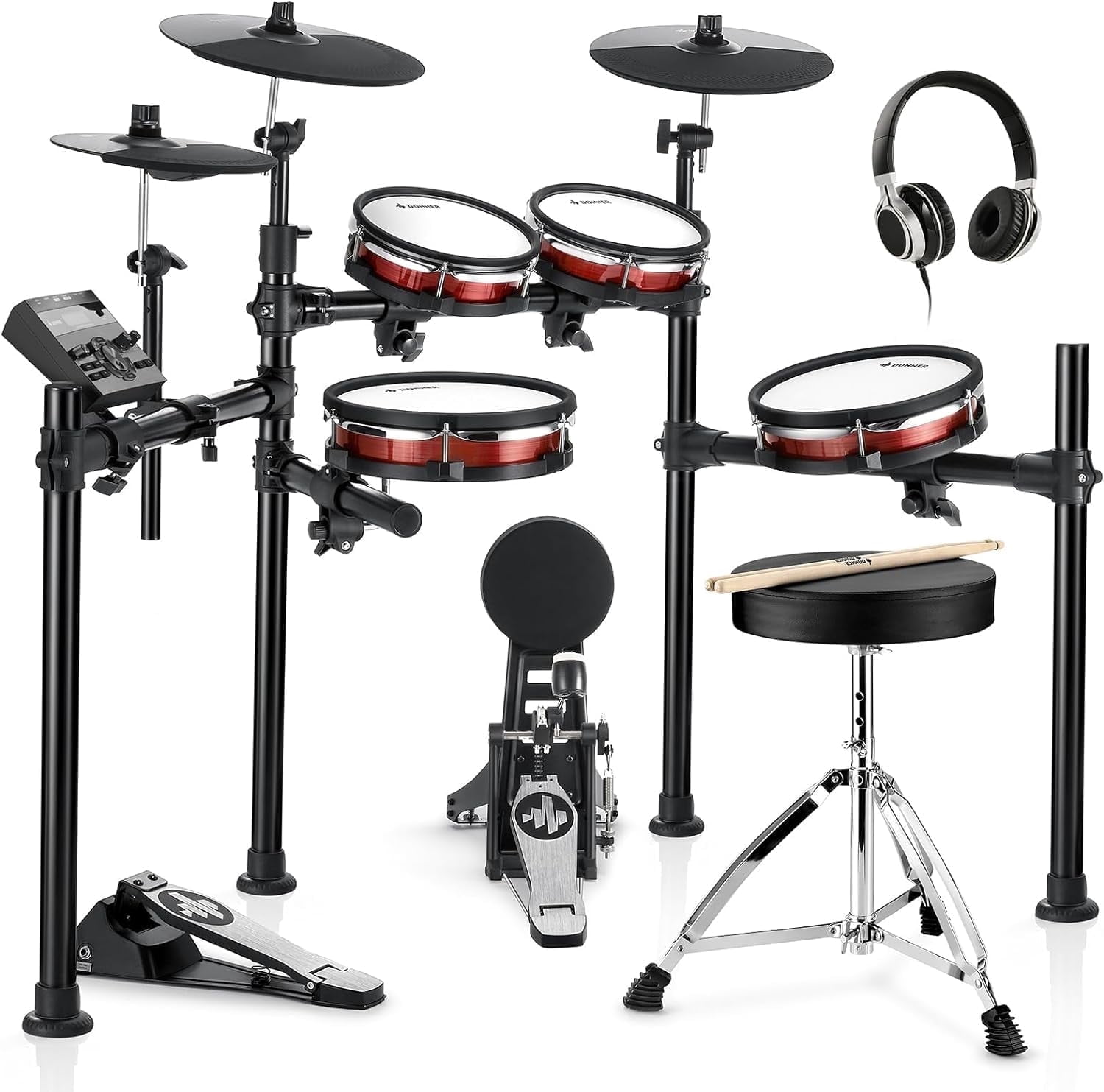 Donner DED-200 MAX Electric Drum Set for Adults, 450+ Sounds, Mesh