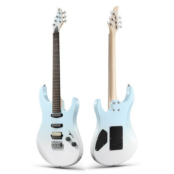 Donner Electric Guitar Tremolo Bridge Solid Body HSS Pickup,Only With Gig Bag, DMT-66, Gradient Blue