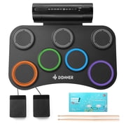 Donner Electronic Drum Set for Kids,7 Pads Roll-up Silent Electric Drum Pad, Gift Toys for Beginners