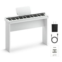 Donner Electronic Keyboard 61 Key Piano, Indicator Light Guidance Designed for Beginners, with Detachable Piano Stand, Music Stand, Supports USB-MIDI, Aux Out, Headphones, Sustain Pedal, DK-10S White
