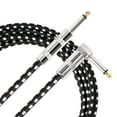 thumbnail image 1 of Donner Guitar Cable 10 ft, Electric Instrument Cable Bass Amp Cord for Electric Guitar Bass Amplifier Audio, 1/4" Right Angle to Straight, Black White, 1 of 7