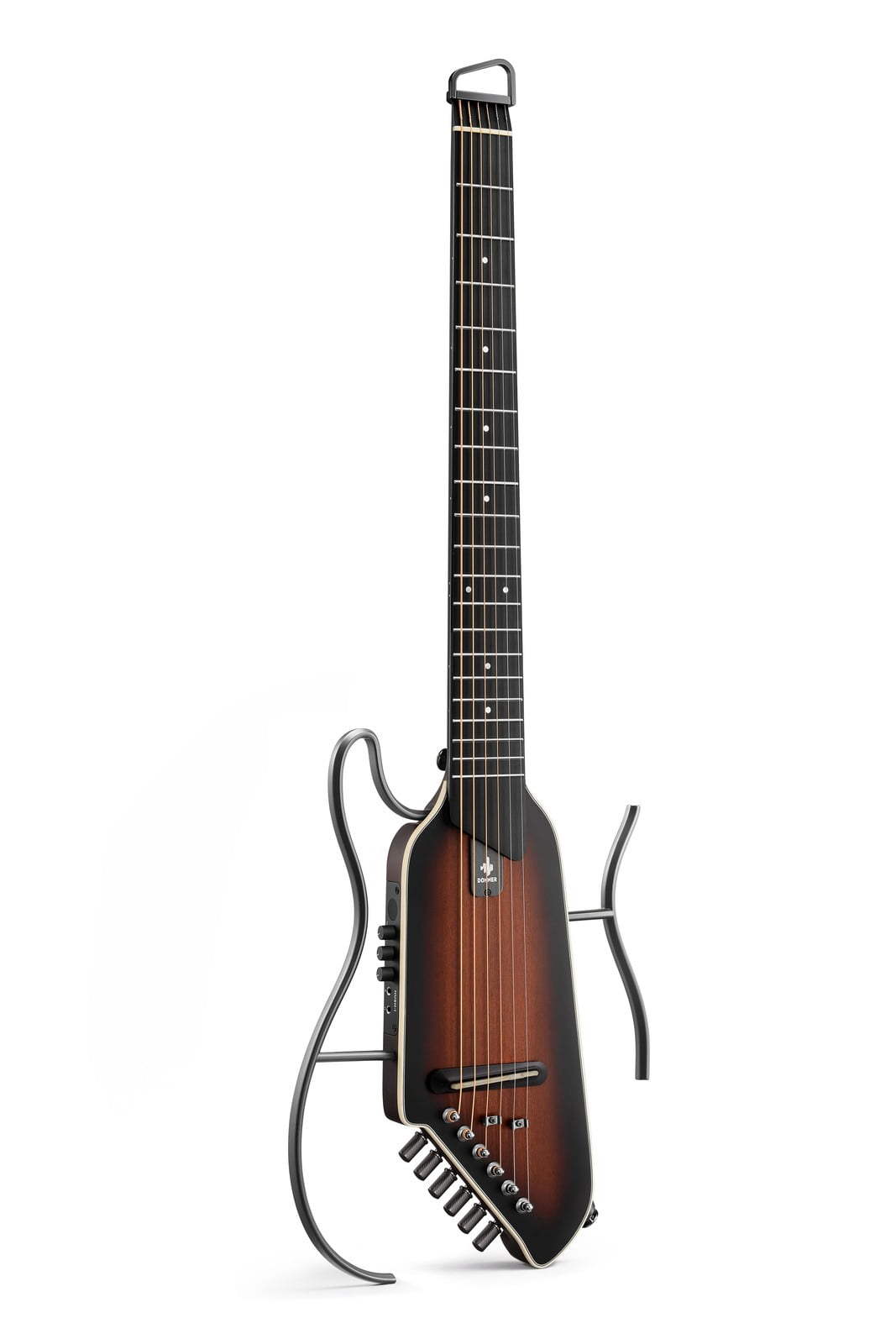 Donner HUSH-I EVO2 Travel Acoustic Guitar Quiet Practice for Home, Sunburst