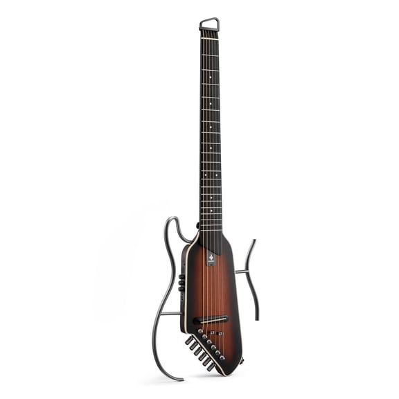 Donner HUSH-I EVO2 Travel Acoustic Guitar Quiet Practice for Home, Sunburst