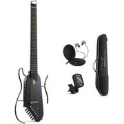 Donner HUSH-I Guitar For Travel - Portable Ultra-Light and Quiet Performance Headless Acoustic-Electric Guitar, Maple Body with Removable Frames, Gig Bag, and Accessories