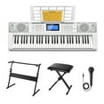 thumbnail image 1 of Donner Keyboard Piano 61 Key, Electric Keyboard Kit with 249 Voices - Includes Piano Stand, Stool, Microphone, Gift for Beginners, White (DEK-610S), 1 of 7