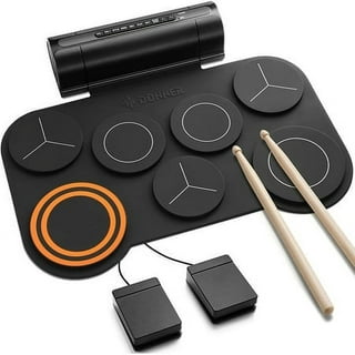 Eccomum 9 Pads Electronic Drum Set, Roll Up MIDI Drum Practice Drum Pad Kit  with Dual Built-in Speakers, Drum Sticks and Kick Pedals for Kids, Adults
