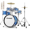 thumbnail image 1 of Donner Kids Size Drums Sets 14" 5-Piece Complete Drum Kit for Child Beginners, Percussion Musical Toy, Metallic Blue, 1 of 9