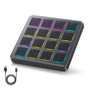 Donner MIDI Controller Pad Beat Maker Machine, Portable Drum Machine with 16 Beat Pad, Mini USB MIDI Controller with 40 Courses, STARRYPAD MINI, Gray