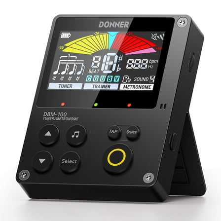 Donner 3-in-1 Rechargeable Digital Metronome Tuner For Guitar, Violin, Ukulele, Piano, Flute & All Instruments, Black