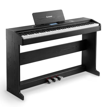 Donner New Upgraded Digital Piano 88 Key Fully Weighted Keyboard with 16 Level Touch Sensitive for Beginner, with 600 Rhythms, 110 Demo Songs, 3 Pedals, Black, DDP-95